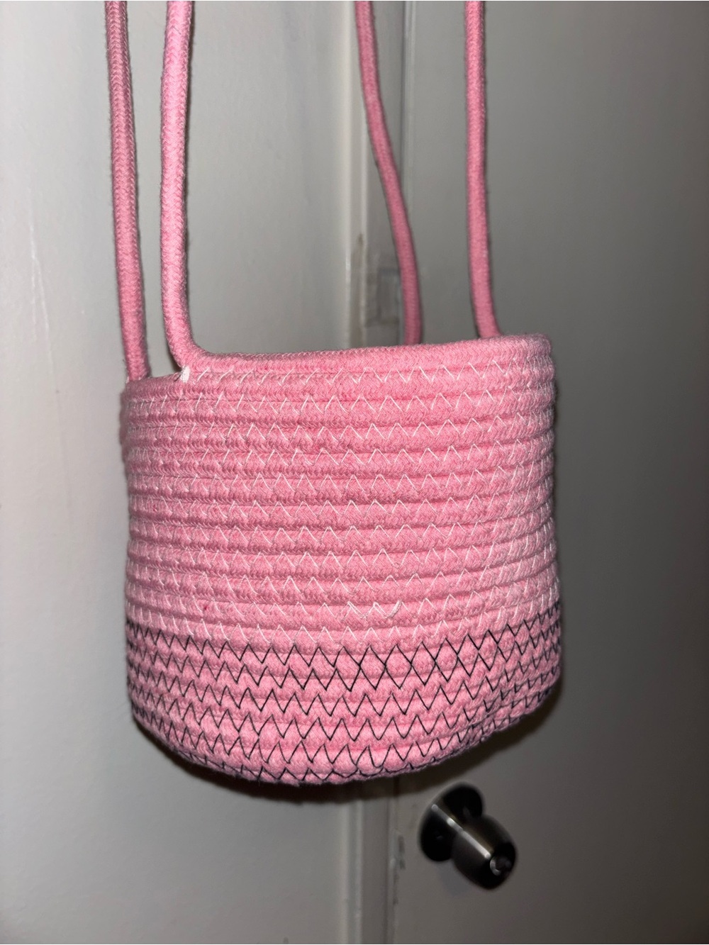 Pink Rope pot holder with pink pot